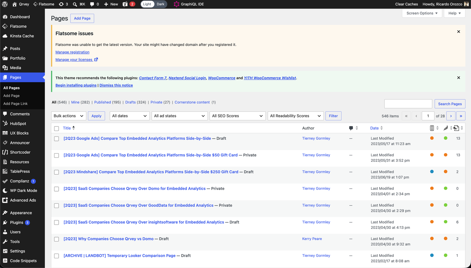Old Qrvey website detail